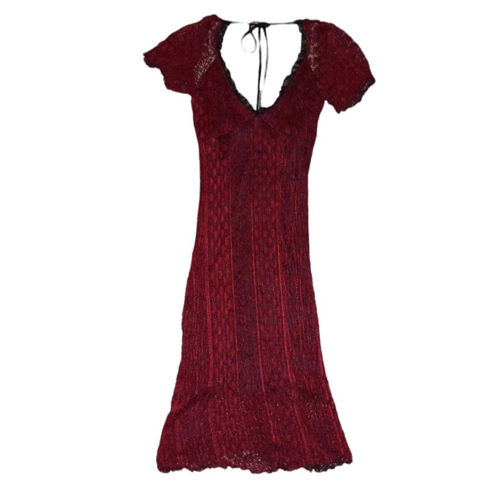 Lip Service Los Angeles Vintage Y2K 90s Form Fitting Dark Red Dress